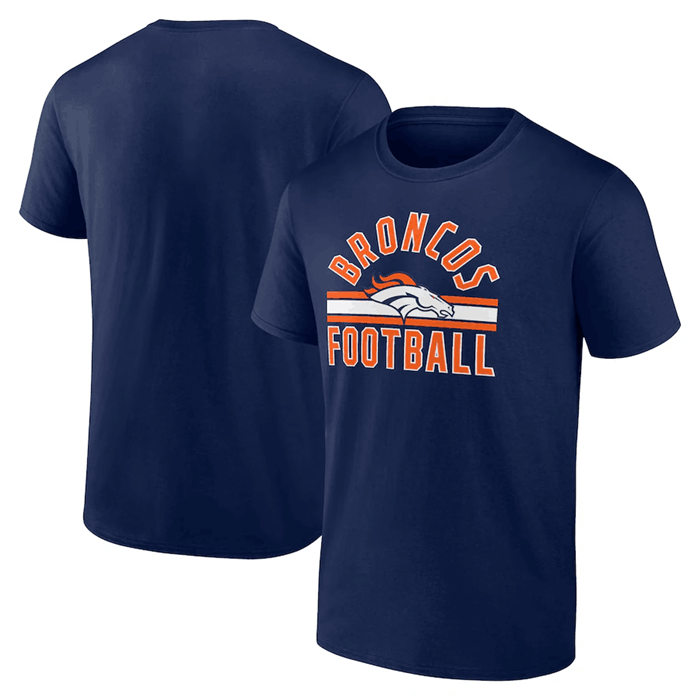 Men's Denver Broncos Navy Arch Stripe T-Shirt
